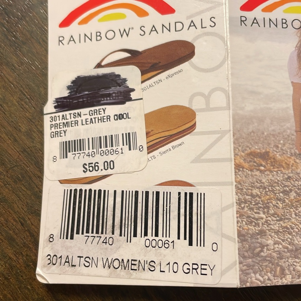 Rainbow narrow strap flip flops-color is grey - Picture 5 of 5